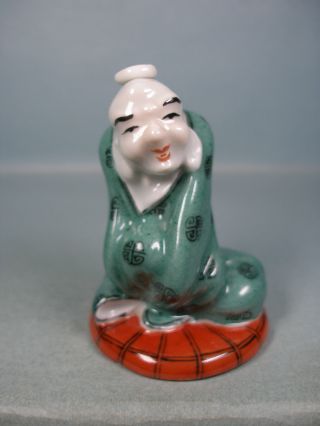 Polychrome Arhat Statue Porcelain Snuff Bottle (guang Xu) photo