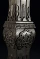 Pr Antique Finely Made 19c Chinese Pewter Vases W Ruyi Decoration Vases photo 4