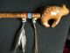 Native American (amerindian) Wood,  Hide Hair Bone & Feathers Shaman ' S (?) Rattle Other photo 1