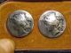 Set Of 6 Antique M&j Sterling Silver Buttons Cameo Birmingham England C.  1900 Buttons photo 3