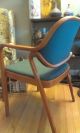 Knoll Midcentury International 70 ' S Arm Wooden Chair Green Upholstered Mid-Century Modernism photo 1
