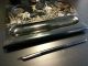 Antique Desk Top Writing Set & Pen Mother Of Pearl Picture Wood,  Brass & Ceramic British photo 8