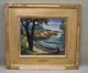 Antique Frank C.  Kirk American Rockport Landscape Oil Painting A&c Carved Frame Arts & Crafts Movement photo 1