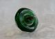82 Green Hexagon Shape Antique Charmstring Swirlback W/white Swirl Overlay Buttons photo 3