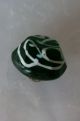 82 Green Hexagon Shape Antique Charmstring Swirlback W/white Swirl Overlay Buttons photo 5