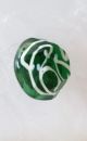 82 Green Hexagon Shape Antique Charmstring Swirlback W/white Swirl Overlay Buttons photo 8