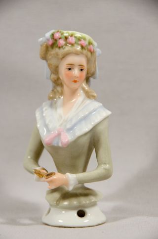 Rare Antique Princess De Lamballe Half Doll Pincushion By Galluba & Hofmann photo