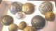 15 Antique Brass Buttons Fire,  Railroad,  Police,  Templar,  Pod,  Flaming Bomb Buttons photo 2
