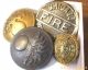 15 Antique Brass Buttons Fire,  Railroad,  Police,  Templar,  Pod,  Flaming Bomb Buttons photo 3