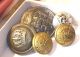 15 Antique Brass Buttons Fire,  Railroad,  Police,  Templar,  Pod,  Flaming Bomb Buttons photo 4