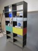 Midcentury Modern Vtg Steel Colorblock Industrial Cabinet Bookcase Shelving Unit Mid-Century Modernism photo 9