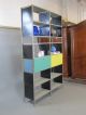 Midcentury Modern Vtg Steel Colorblock Industrial Cabinet Bookcase Shelving Unit Mid-Century Modernism photo 10