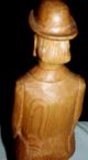Signed Woodcarving Of Man With Hat,  Beard,  Incredible Buttons From Collector Carved Figures photo 3