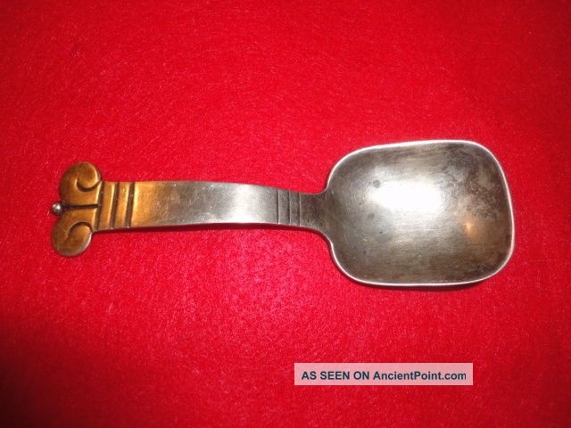 Vintage Mexican Hector Aguilar 940 Sterling Silver Caddy Spoon 4 3/4 