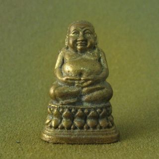 Phra Sanggatjai Happy Buddha Lucky Wealth Rich Safety Sacred Charm Thai Amulet photo