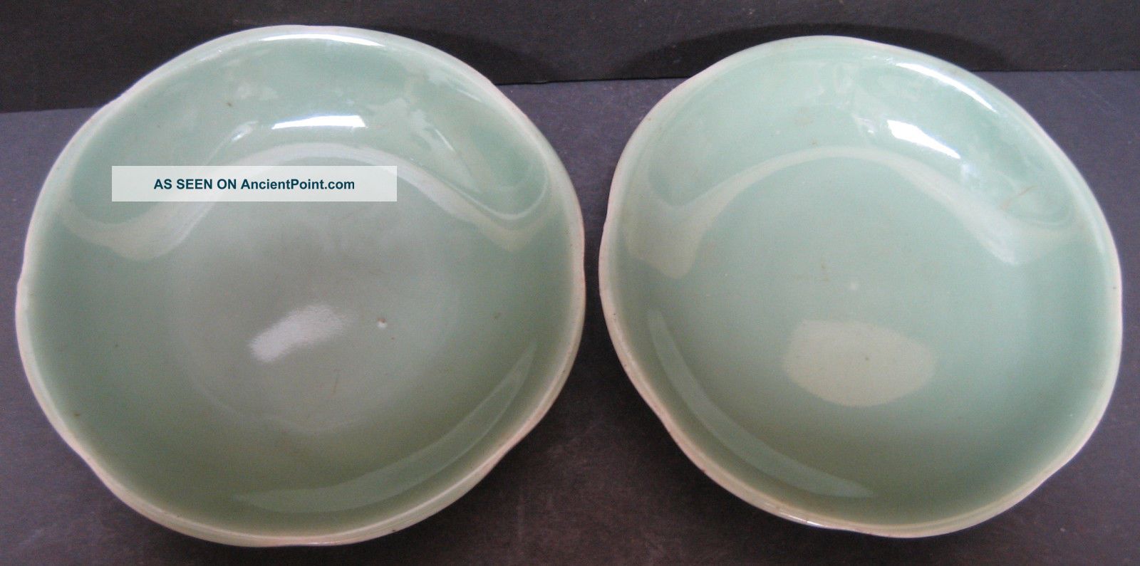 Two Antique Chinese Export Celadon Plates Plates photo