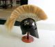 Antique Greek Dragon Helmet W/white Plume - Greek Spartan Corinthian Helmet Greek photo 1
