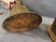 Pair (2) Antique Victorian Fireplace Figural Lady Bronzed Tool Caddy Fire Dog Metalware photo 6