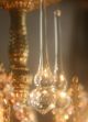Vintage Le Petite European French Chandelier 5 Lights Draped Blush/pink Crystals Chandeliers, Fixtures, Sconces photo 4