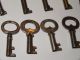 19 Antique Keys Hollow Cabinet Furniture Lockbox Jewelry Lock Key Locks & Keys photo 3