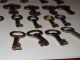 19 Antique Keys Hollow Cabinet Furniture Lockbox Jewelry Lock Key Locks & Keys photo 5
