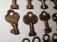19 Antique Keys Hollow Cabinet Furniture Lockbox Jewelry Lock Key Locks & Keys photo 6