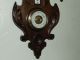Antique Working 19th C.  French Victorian Walnut Barometer Thermometer Wall Clock Barometers photo 9