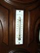 Antique Working 19th C.  French Victorian Walnut Barometer Thermometer Wall Clock Barometers photo 2