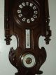 Antique Working 19th C.  French Victorian Walnut Barometer Thermometer Wall Clock Barometers photo 6