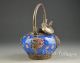 Oriental China Porcelain Old Handwork Painting Flower Lucky Tea Pot Collectables Other photo 2