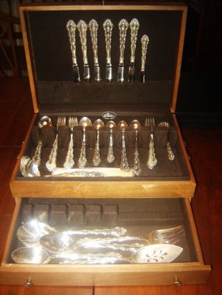 Lg Set Oneida Community Modern Baroque Silver Plate Silverware Fork Knives Spoon photo