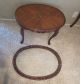 Antique Oval Coffee Table With Inlaid Design 1900-1950 photo 4