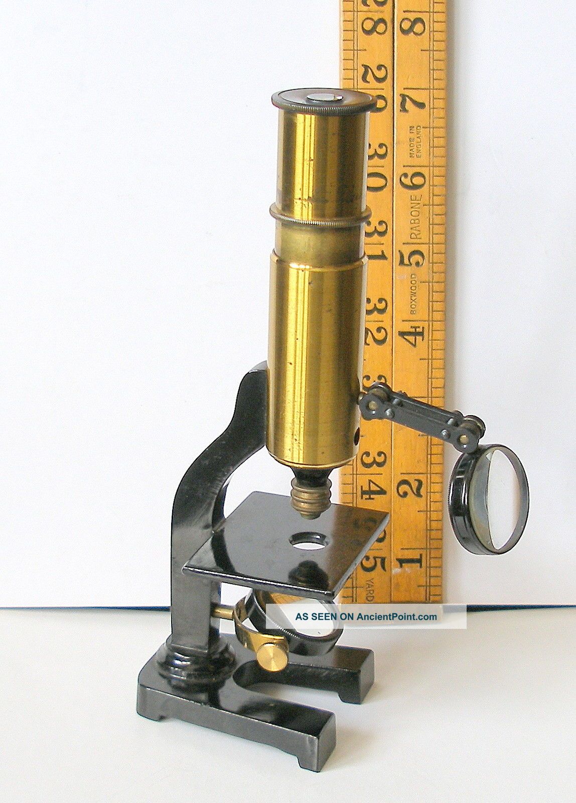 Early Cased Portable Microscope,  With 3 Objectives & Attached Condenser Other photo