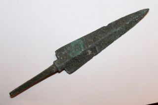Quality Ancient Greek Bronze Spearhead 8/7th Century Bc photo