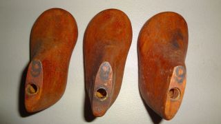 3 Vintage Baby Sized Wood Cobbler ' S Shoe Lasts,  Molds photo
