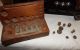 Rare Set Of Brass Cased Balance Scales In Glass & Wood & Weights Pharmaceutical Other photo 1