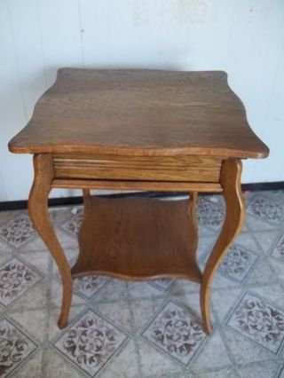 Antique The Dukesmith Tilt Top Table Desk Furniture Estate Find Tiger Oak Tr photo