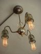 Industrial Modern Light Fixture Vintage 30 ' S Glass Lamp Chandeliers, Fixtures, Sconces photo 1