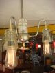 Industrial Modern Light Fixture Vintage 30 ' S Glass Lamp Chandeliers, Fixtures, Sconces photo 5