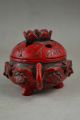 Corals Carved With Lucky Frog Sculpture Represents Happiness Incense Censer Buddhas photo 3