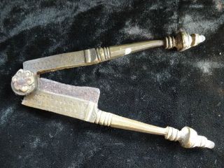 Rare Brass Tiny Betel Nut Cutter Old Intricate India Rajastan Sword Katana photo