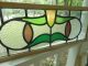 P329c Older & Pretty Transom Style English Leaded Stained Glass Window Reframed 1900-1940 photo 9