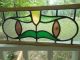 P329c Older & Pretty Transom Style English Leaded Stained Glass Window Reframed 1900-1940 photo 7