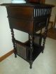 Dark Oak Barley Twist Sewing Box Plant Stand Cabinet W/caned Sides From Scotland 1900-1950 photo 2