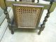 Dark Oak Barley Twist Sewing Box Plant Stand Cabinet W/caned Sides From Scotland 1900-1950 photo 5