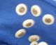 9 Medium Antique/vintage Mother Of Pearl & Silver Inlay - Shell Buttons - 1/2 