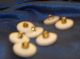 9 Medium Antique/vintage Mother Of Pearl & Silver Inlay - Shell Buttons - 1/2 