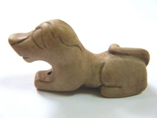 Vintage China Carved Old Jade Peaceful Dog Figures & Statues Pendants photo