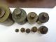 Antique Metal Brass Small Merchants Scale Weights 200g 100g Measurement Parts Scales photo 5