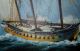 Maritime Nautical Clipper Ship Oil Painting Uss Constellation Frigate 1799 44x28 Model Ships photo 2